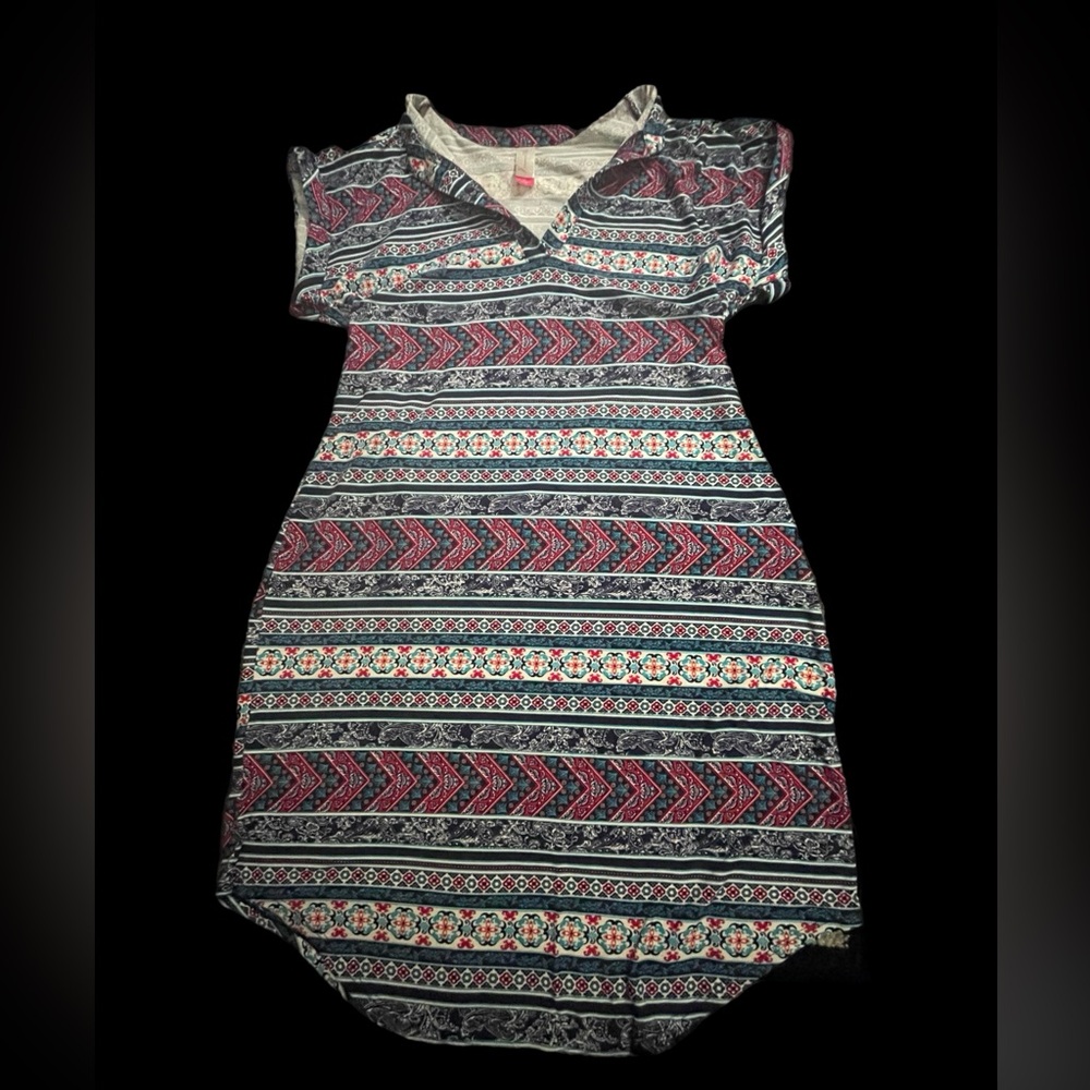 No Boundaries Multicolor Patterned Mini Dress